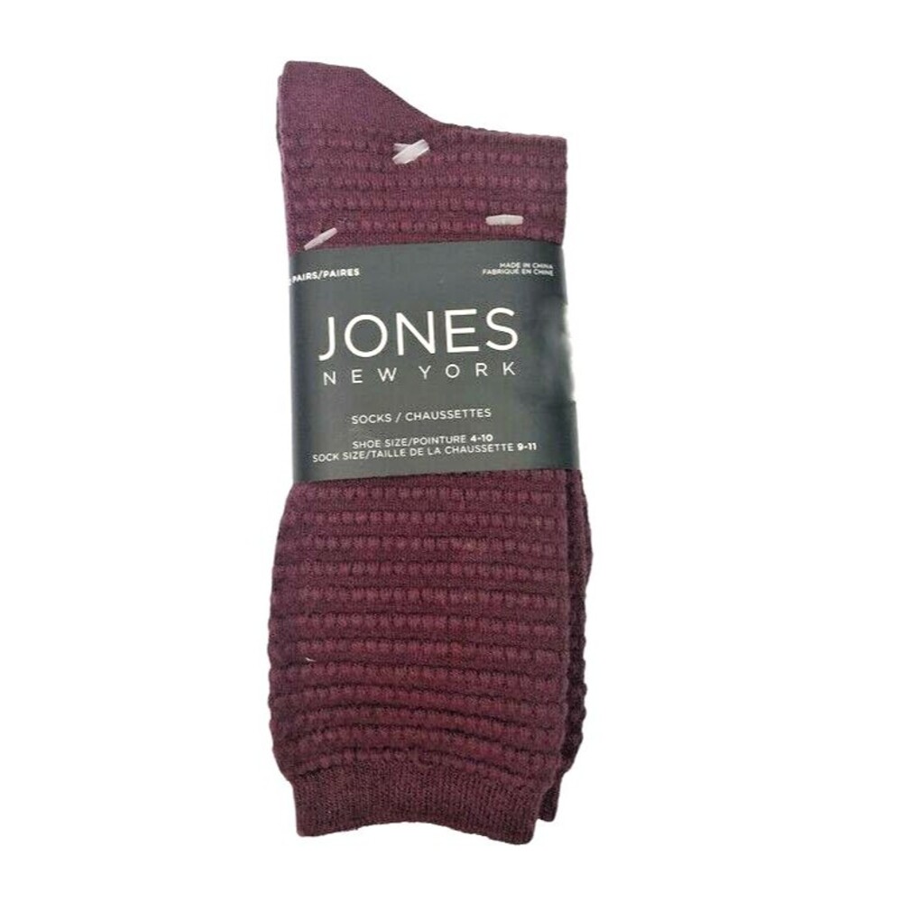 Jones New York Ladies Ankle Dress Socks Purple Mauve 2 Pair Size 9-11
